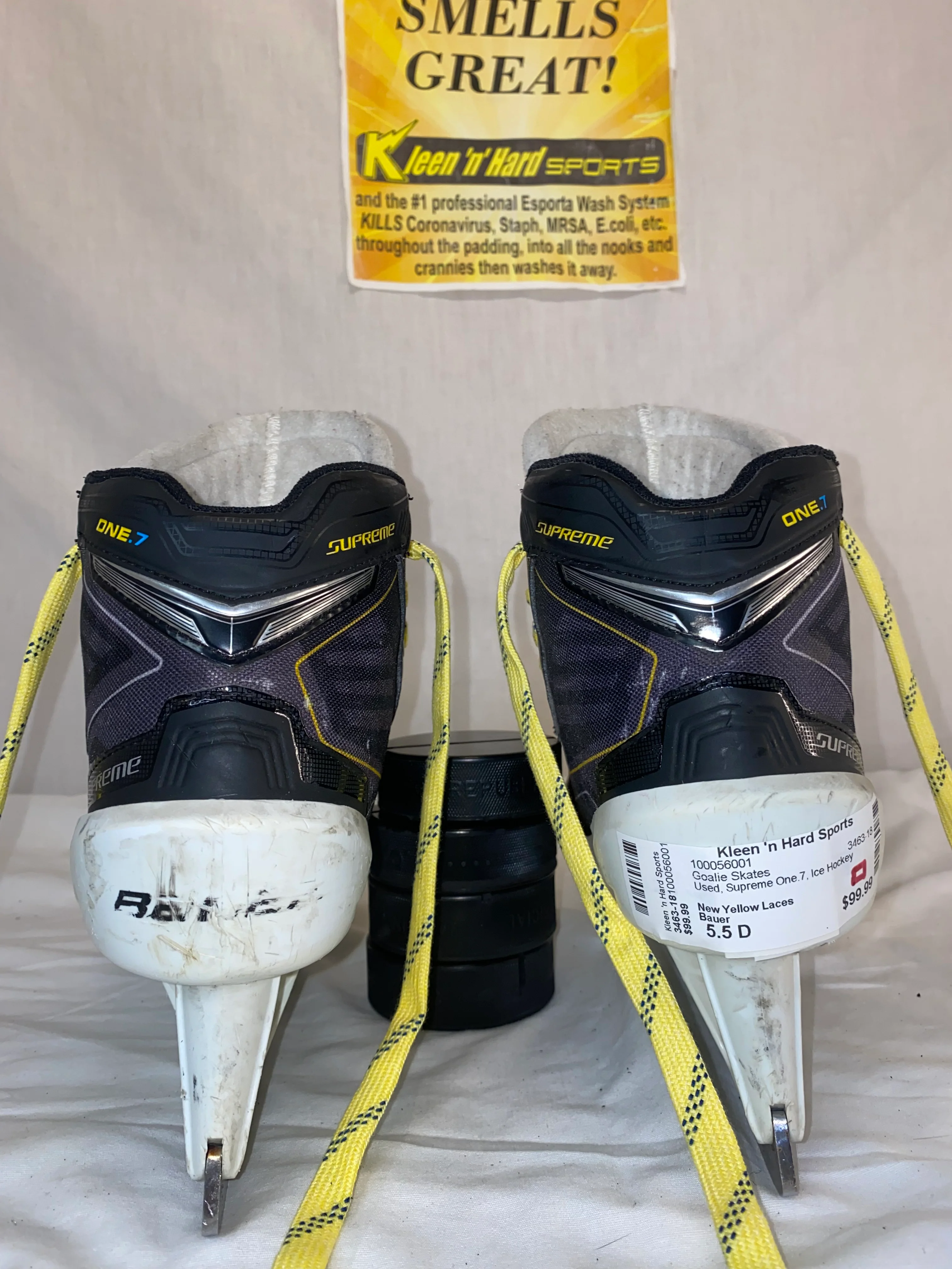 Used Bauer Supreme One.7 Size 5.5 D Ice Hockey Goalie Skates - Image 4