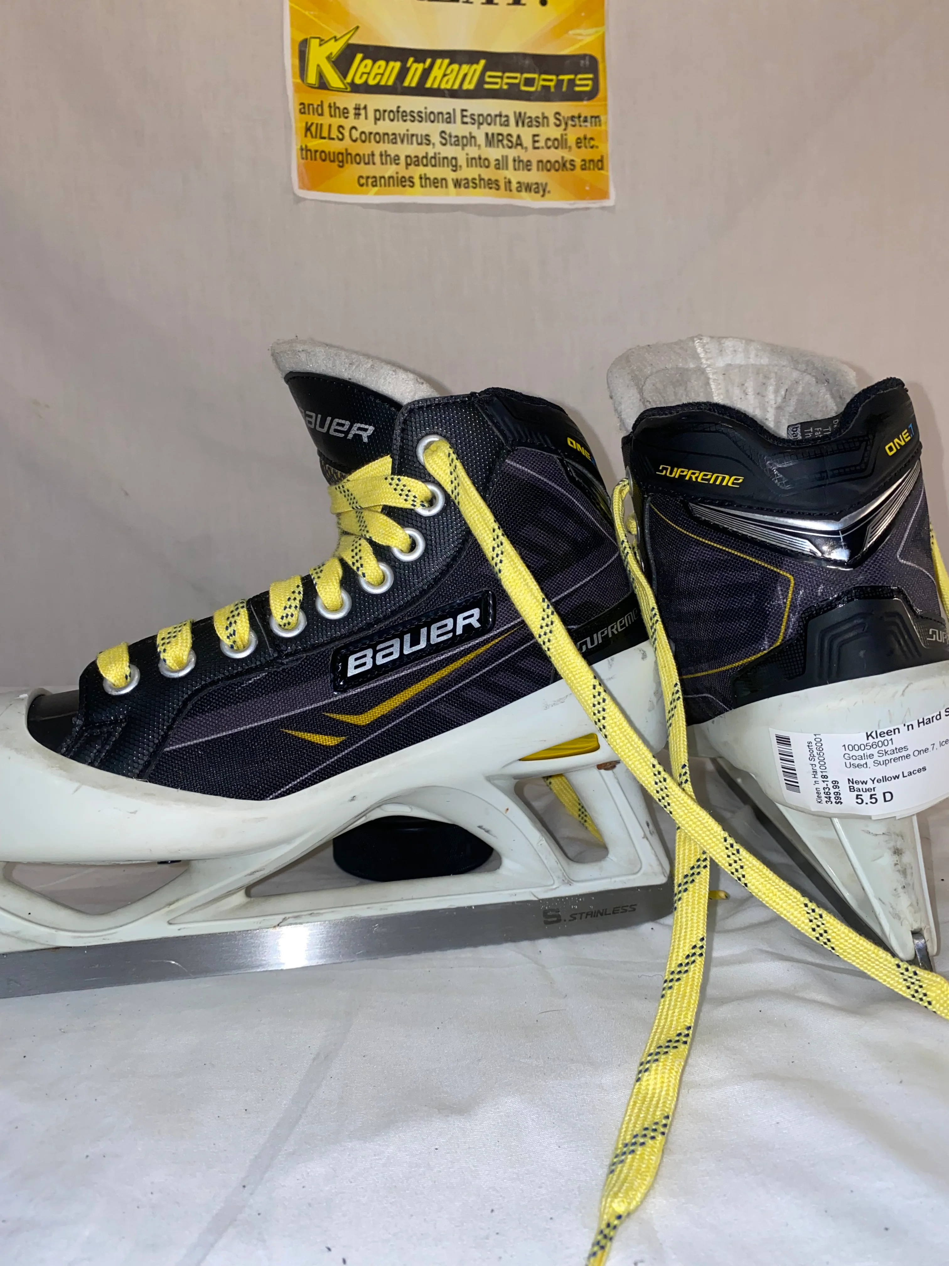 Used Bauer Supreme One.7 Size 5.5 D Ice Hockey Goalie Skates - Image 6