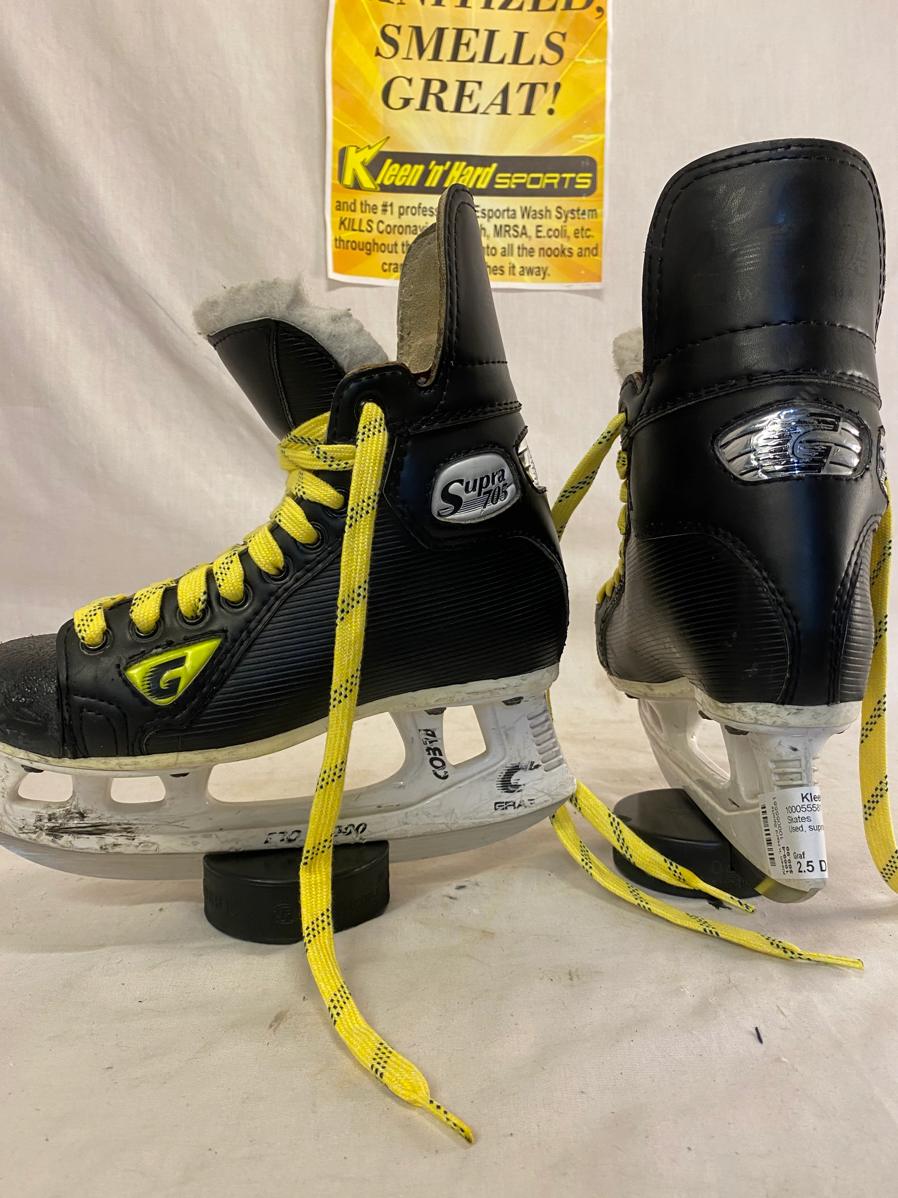 Used Graf supra 705 Size 2.5 D Ice Hockey Skates - Image 4