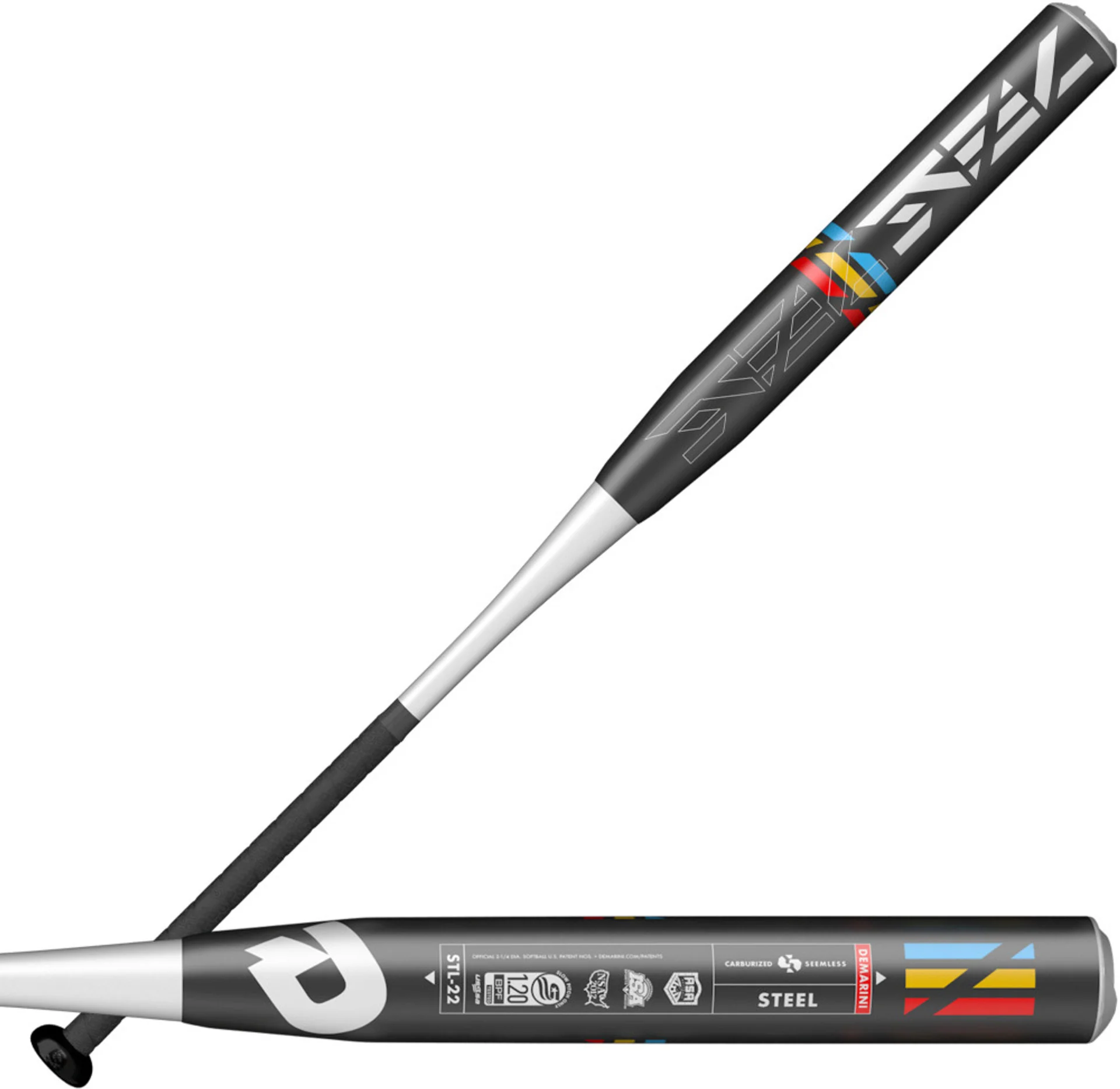 New DeMarini Steel Bat Length-Wgt 34" - 26 oz. (-8) Slowpitch Softball Bat