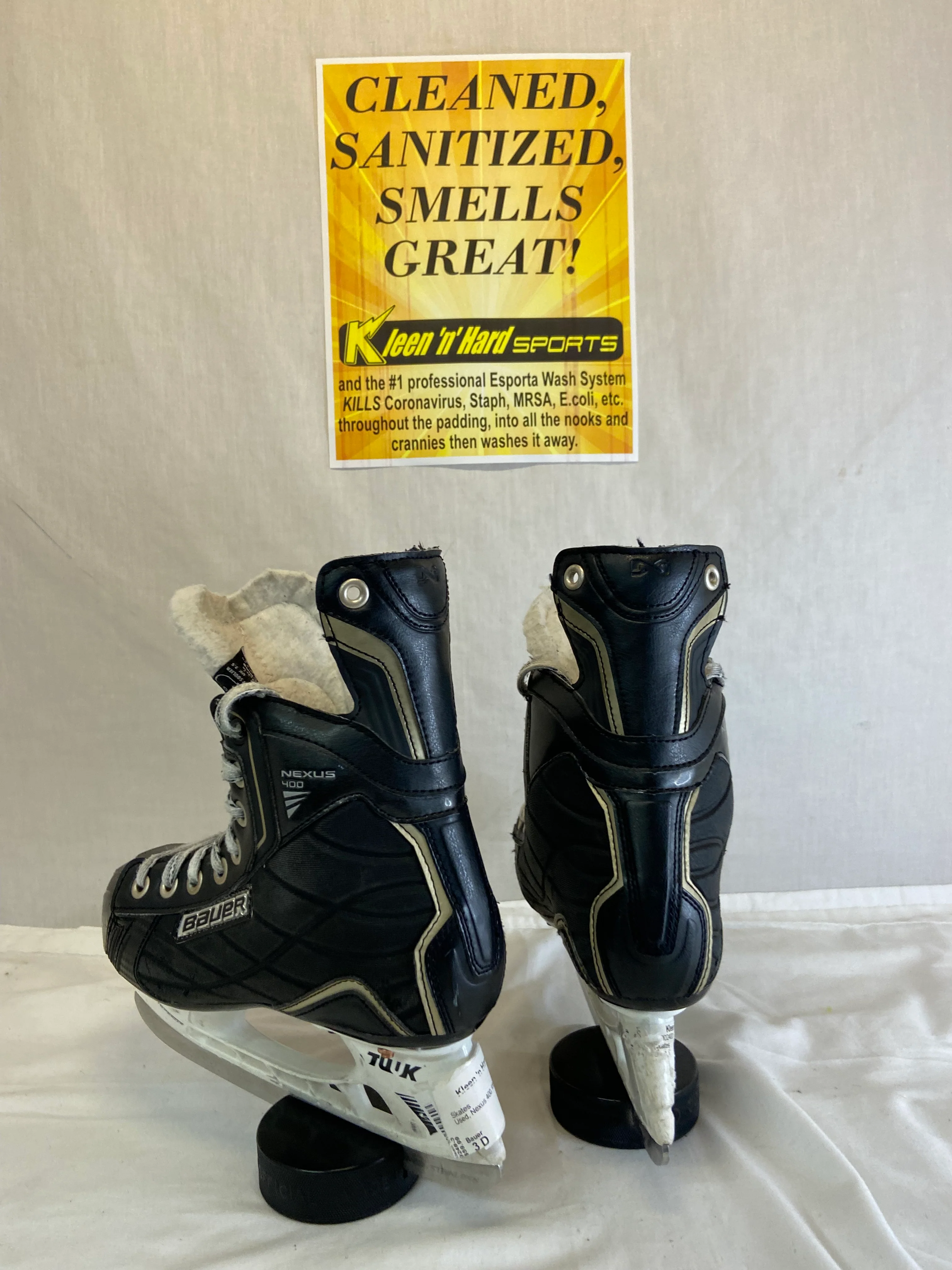 Used Bauer Nexus 400 Size 3 D Ice Hockey Skates - Image 3