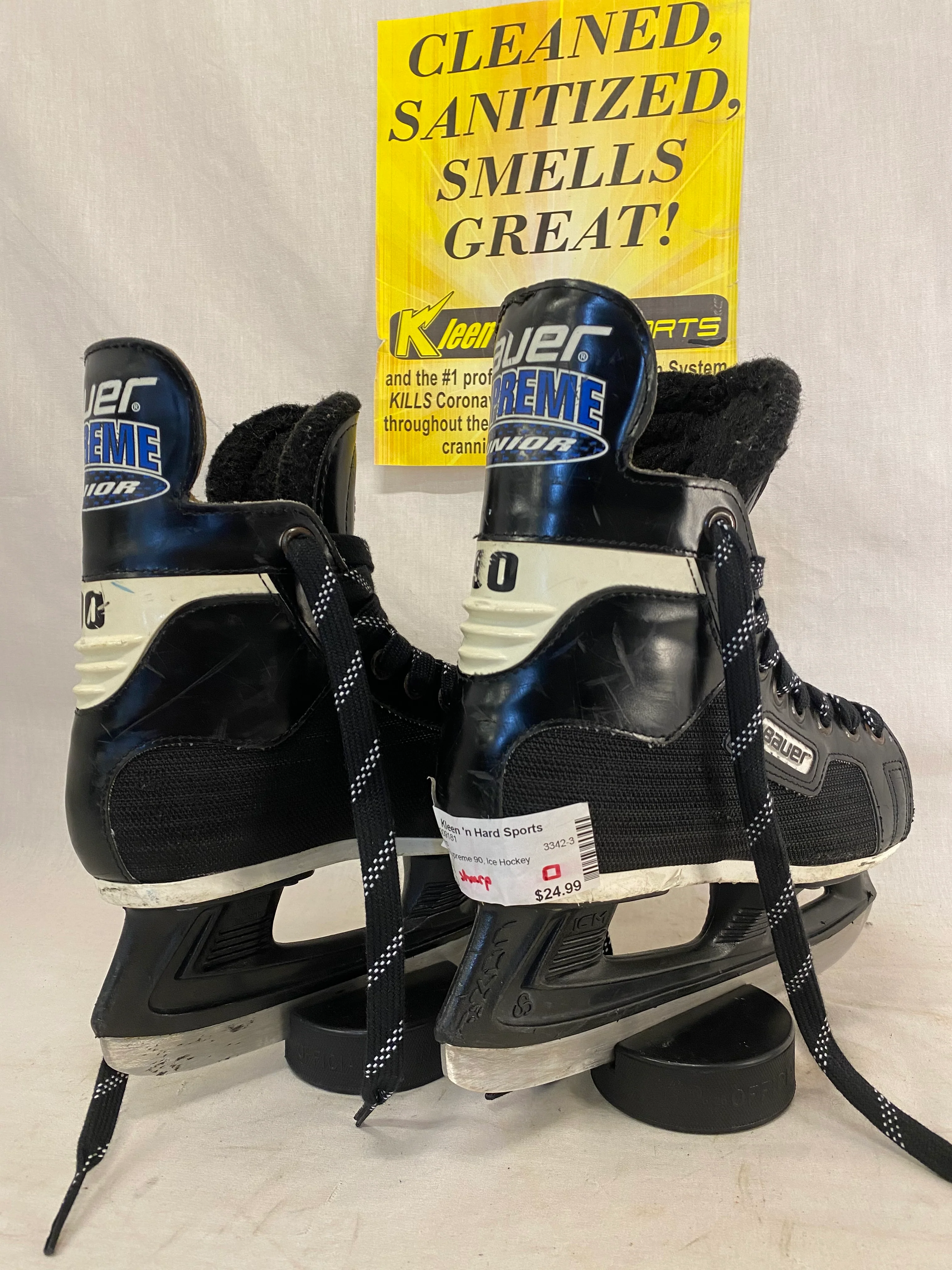 Used Bauer Supreme 90 Size 3 D Ice Hockey Skates - Image 3