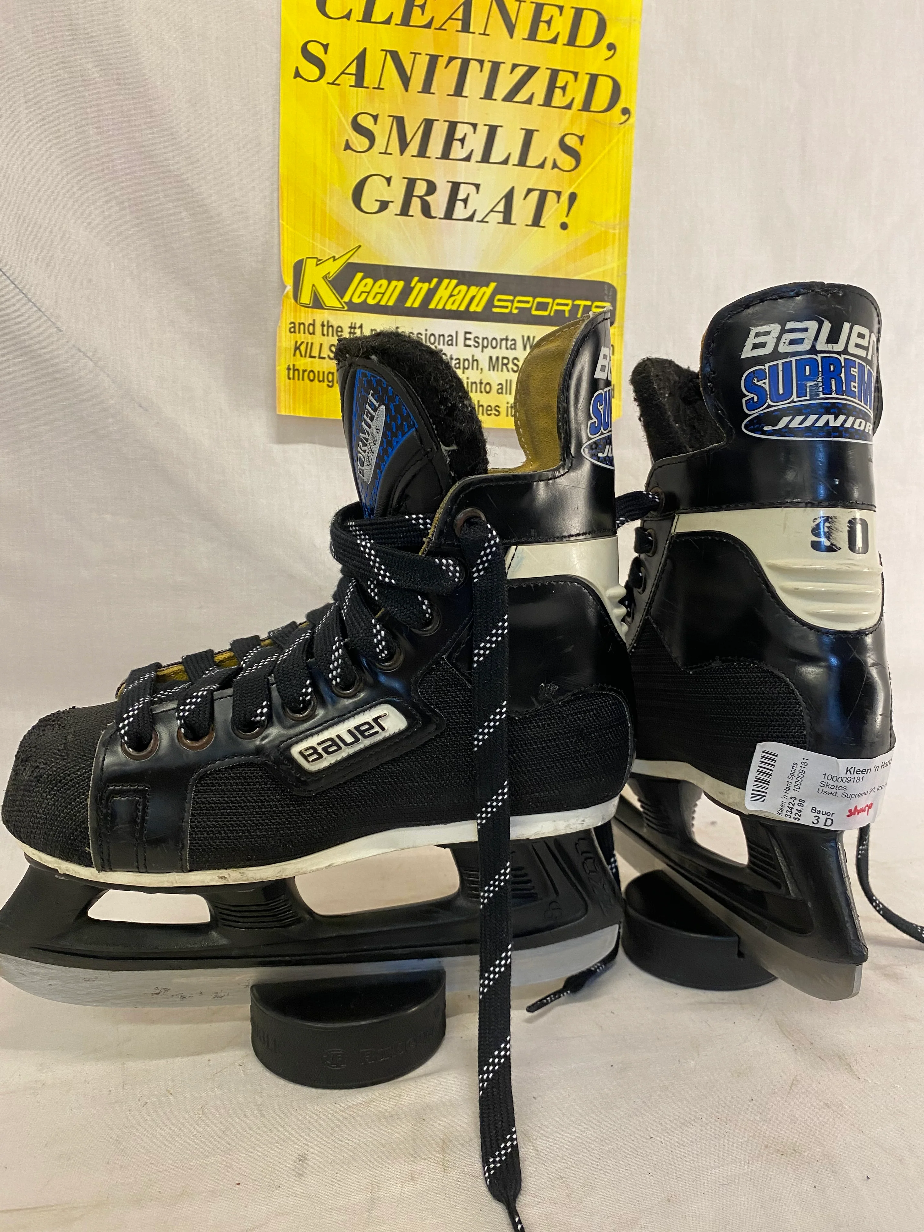 Used Bauer Supreme 90 Size 3 D Ice Hockey Skates - Image 4