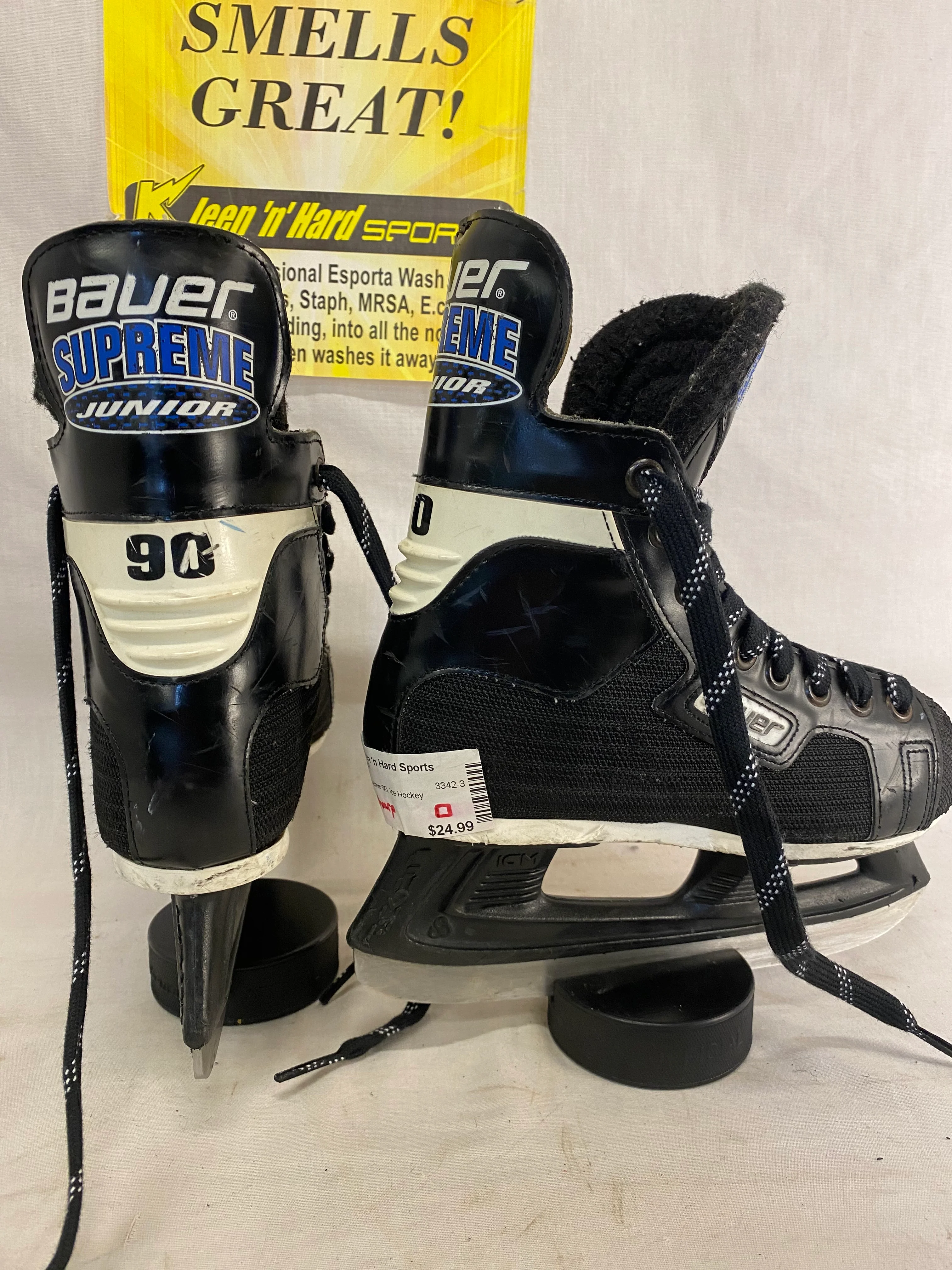 Used Bauer Supreme 90 Size 3 D Ice Hockey Skates - Image 5