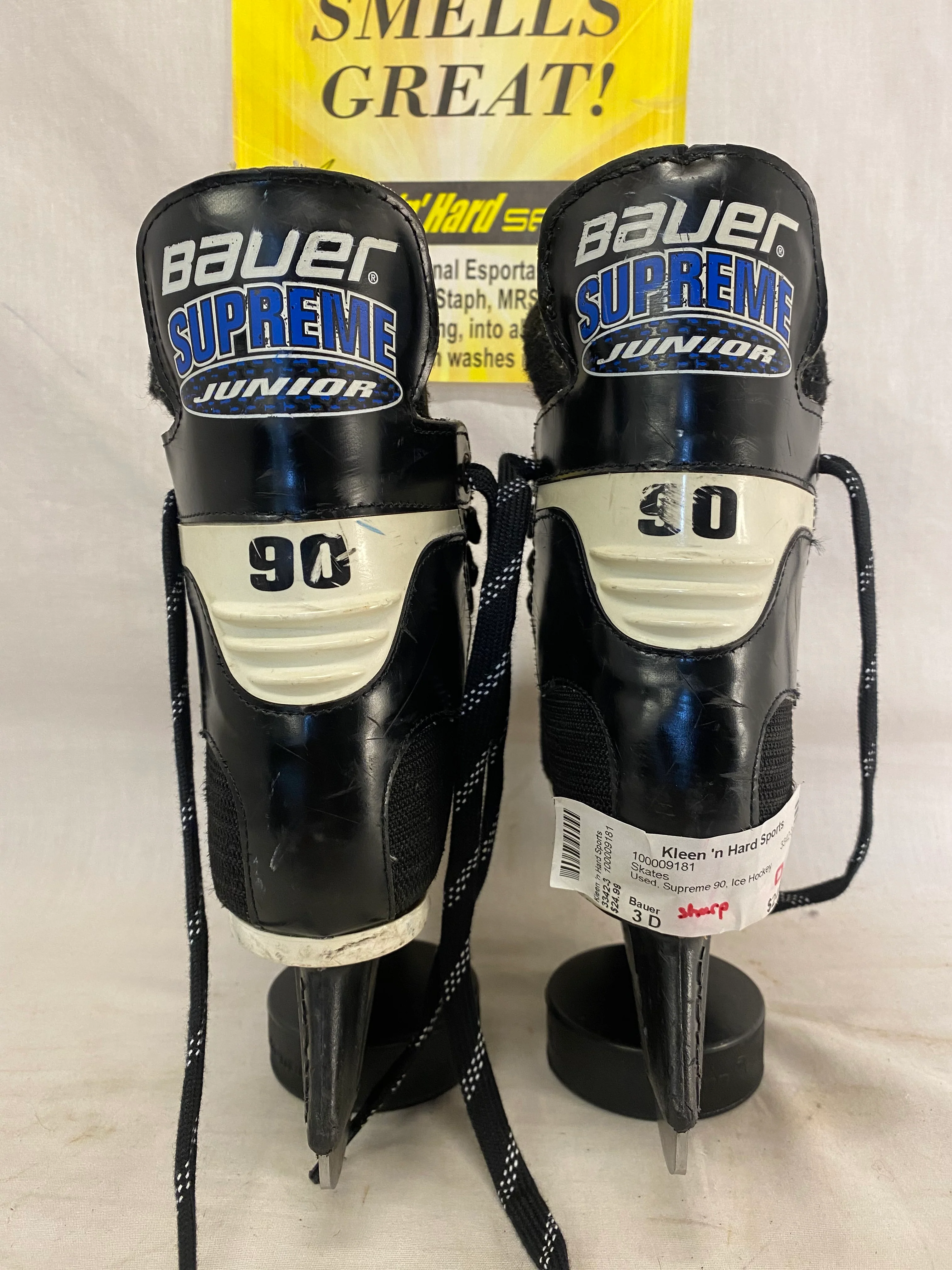 Used Bauer Supreme 90 Size 3 D Ice Hockey Skates - Image 6