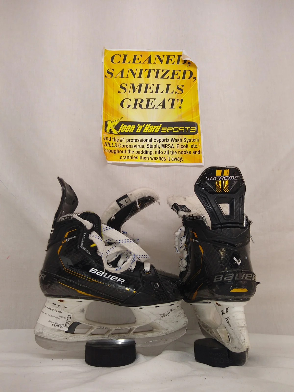 Used Bauer Supreme M5 Pro Size 1 EE Ice Hockey Skates - Image 3