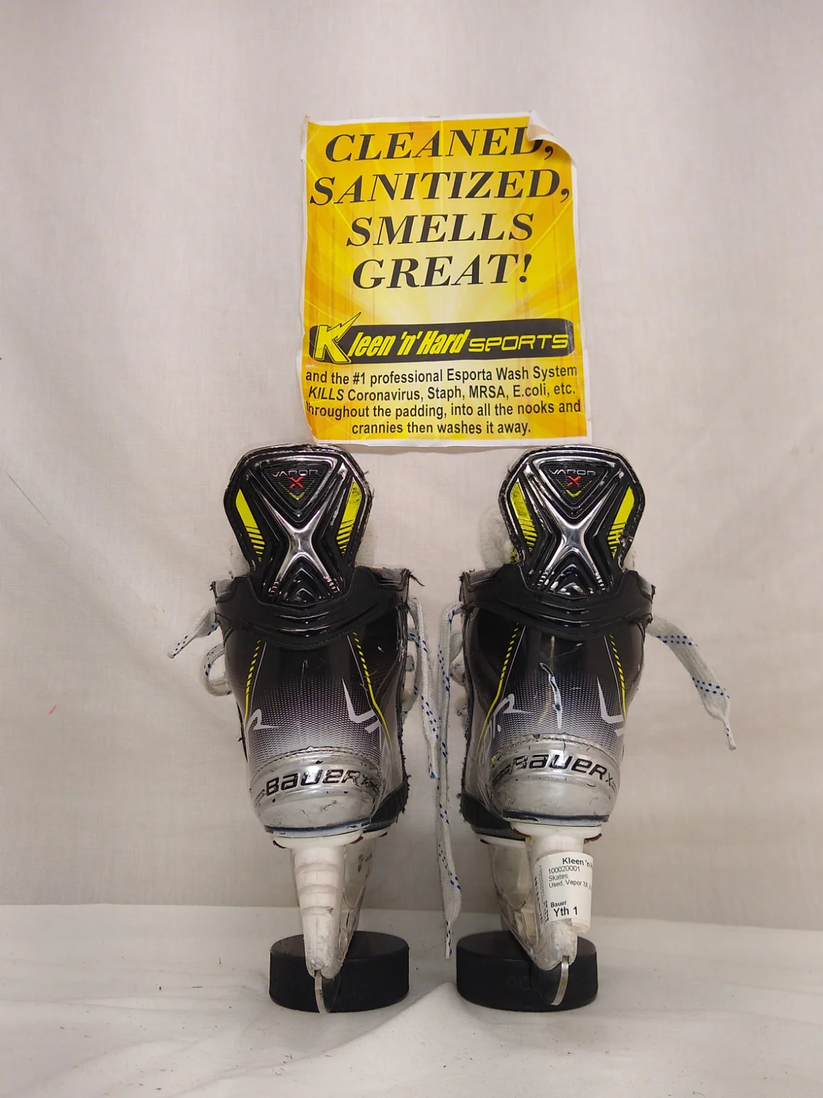 Used Bauer Vapor 3X Size Yth 1 Ice Hockey Skates - Image 3
