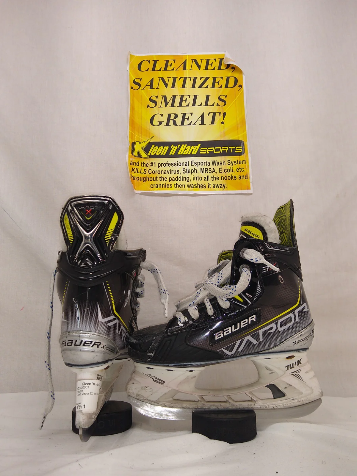 Used Bauer Vapor 3X Size Yth 1 Ice Hockey Skates - Image 5