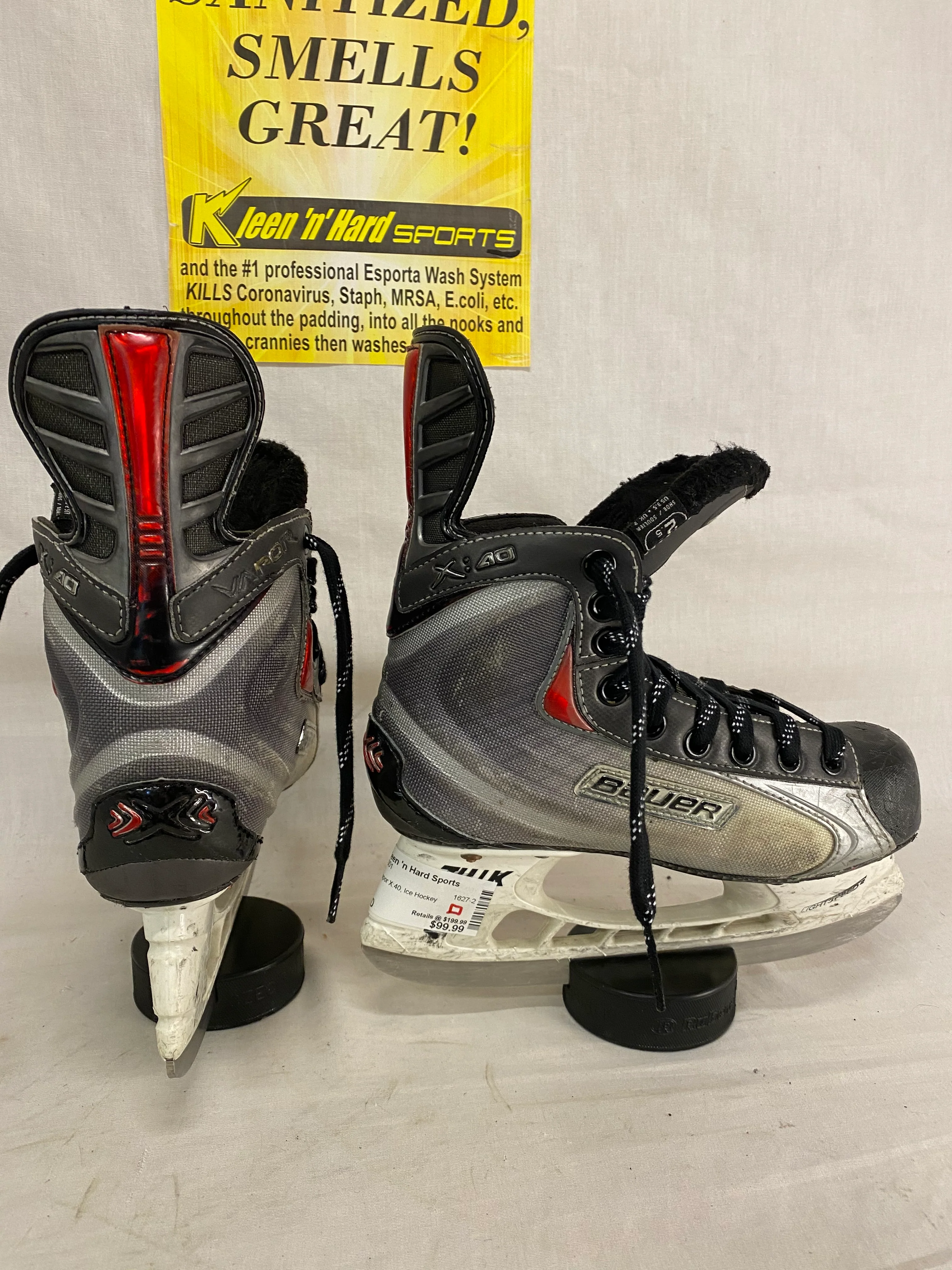 Used Bauer Vapor X:40 Size 2.5 D Ice Hockey Skates - Image 5