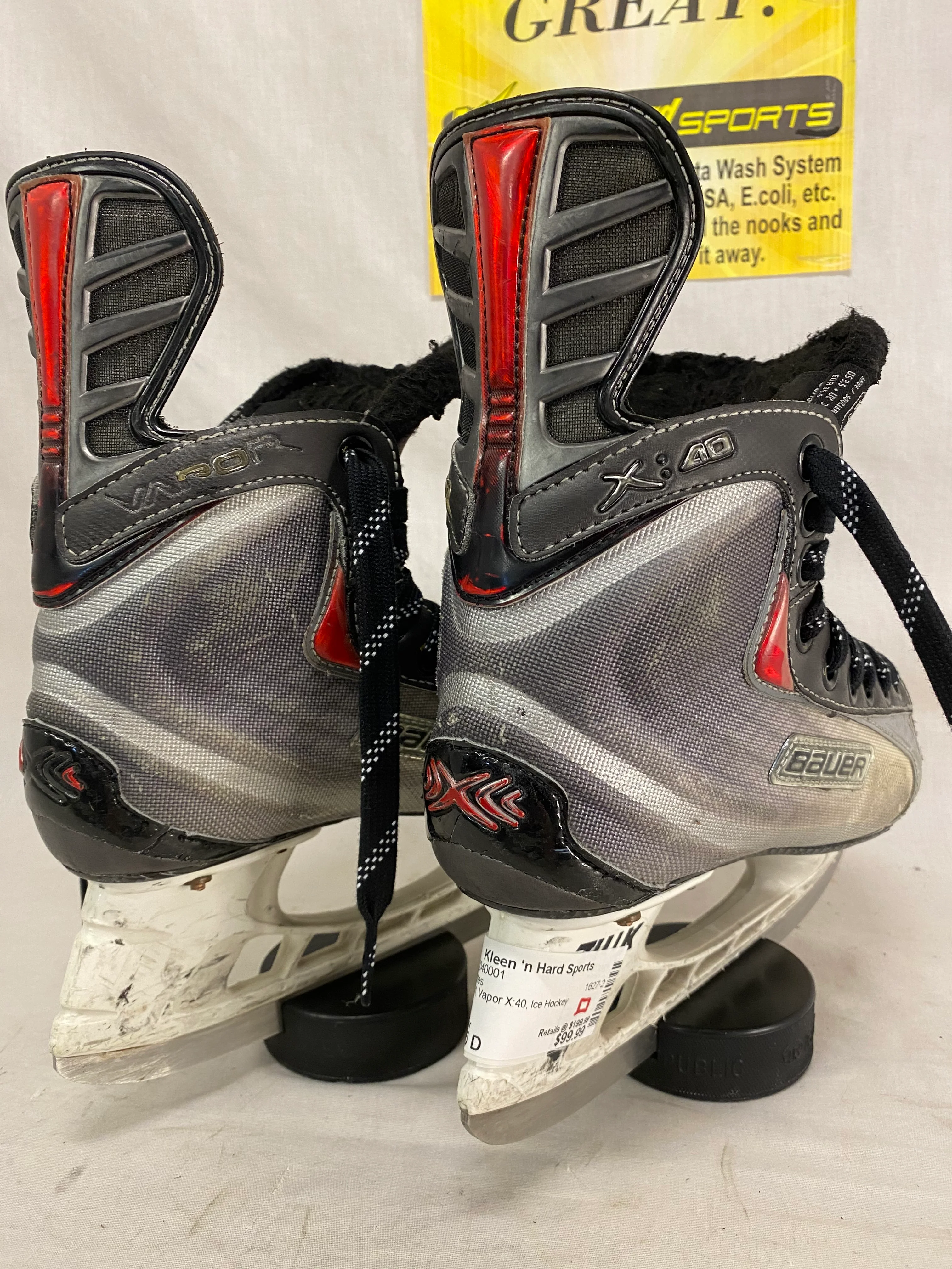 Used Bauer Vapor X:40 Size 2.5 D Ice Hockey Skates - Image 7