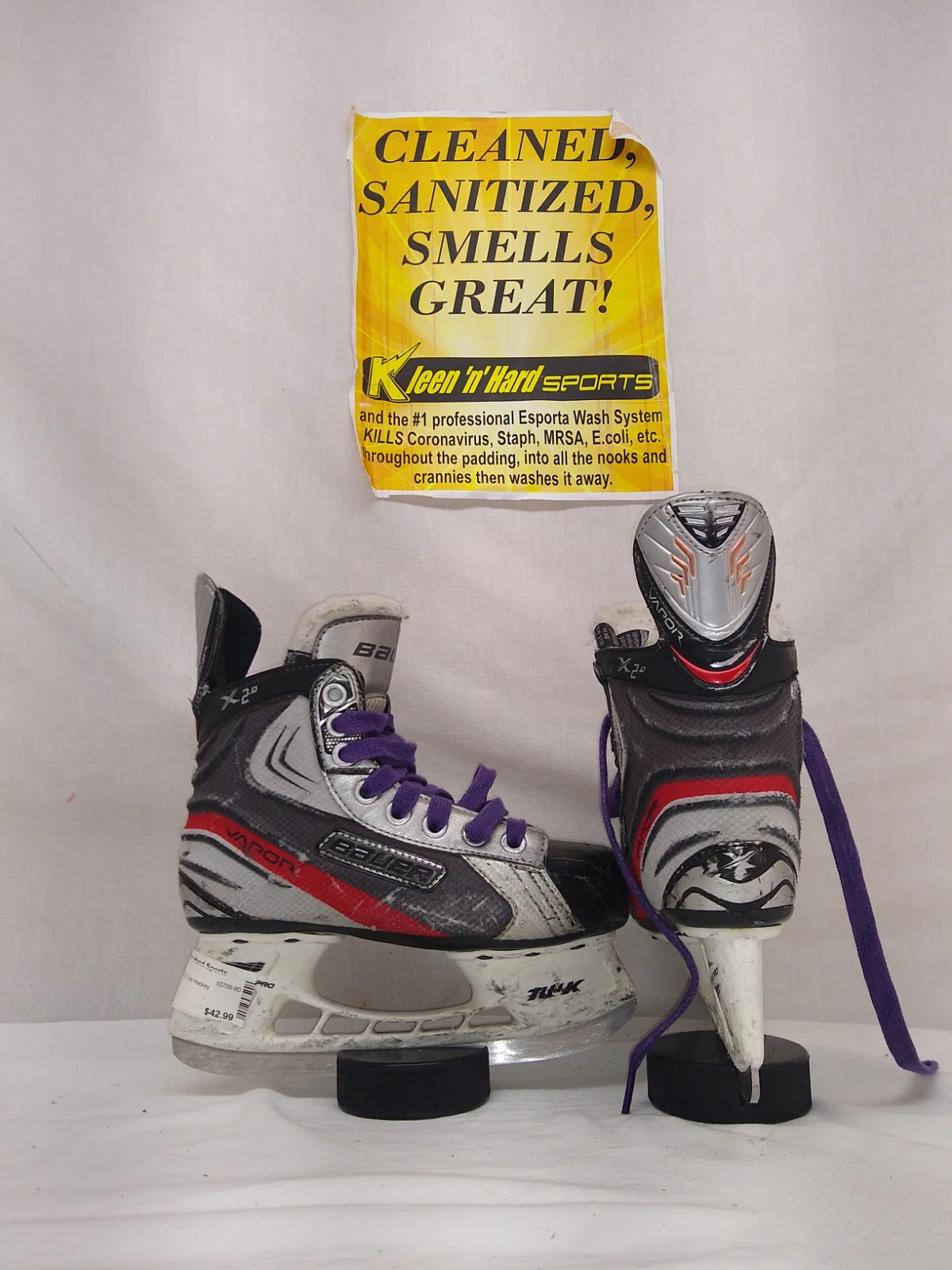 Used Bauer Vapor X2.5 Size 1.5 D Ice Hockey Skates - Image 6