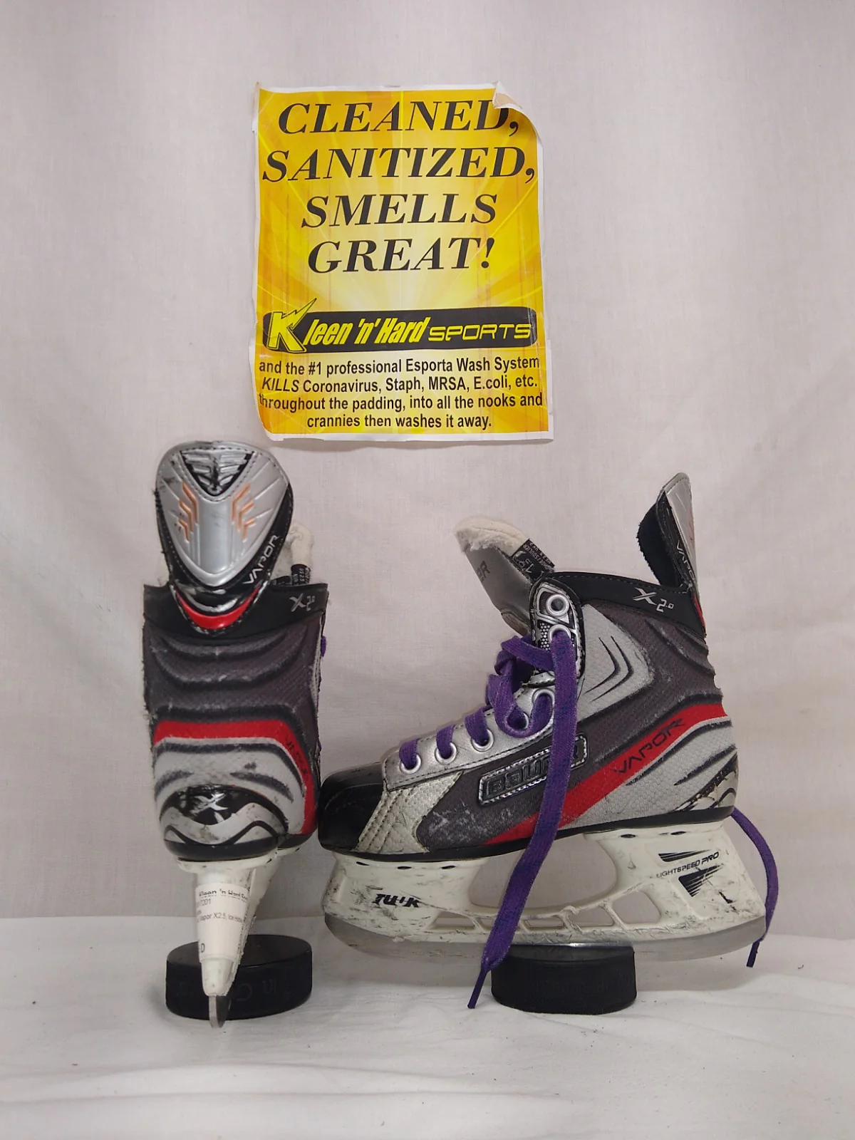 Used Bauer Vapor X2.5 Size 1.5 D Ice Hockey Skates - Image 7