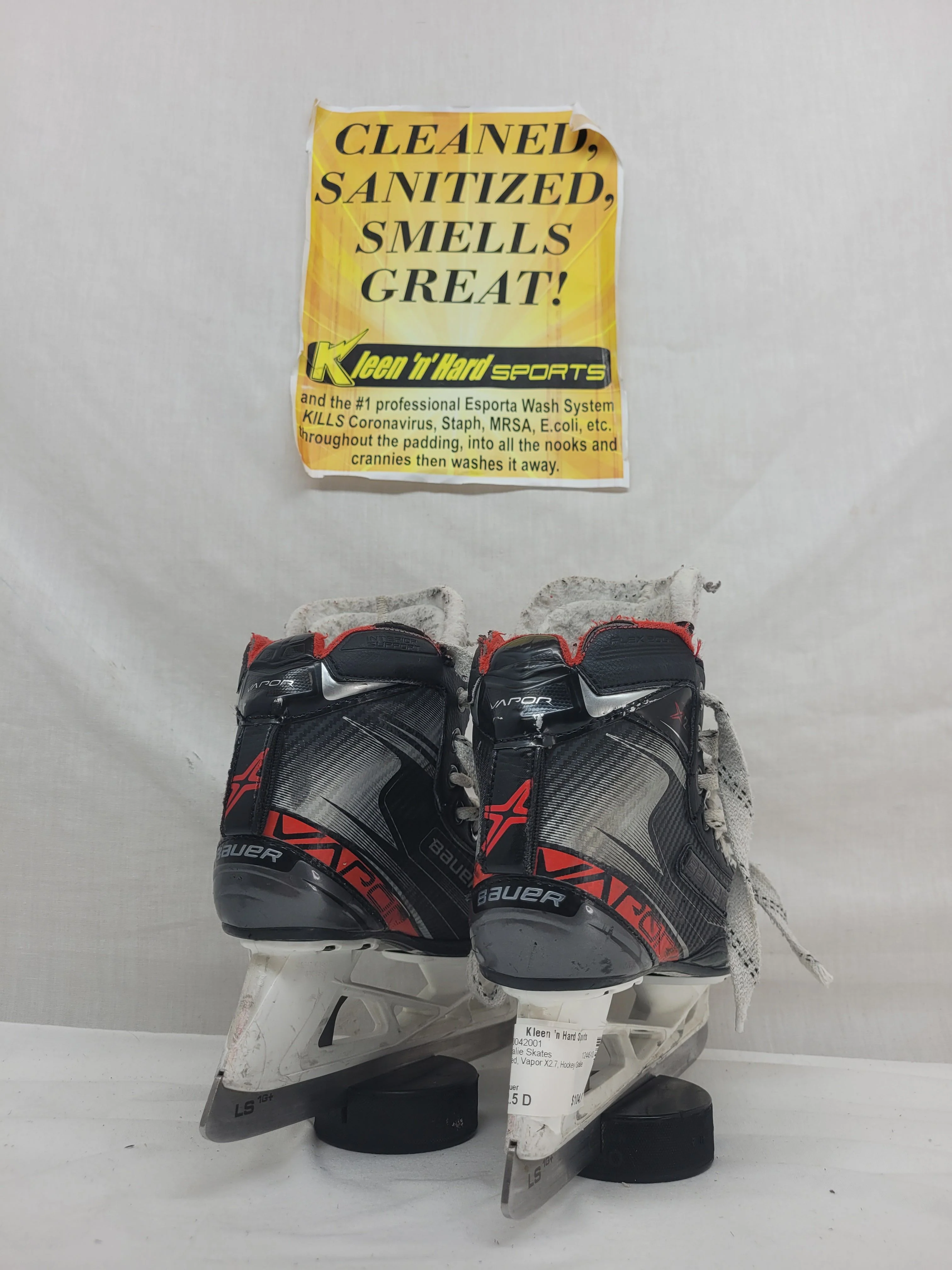 Used Bauer Vapor X2.7 Size 2.5 D Hockey Goalie Goalie Skates - Image 2