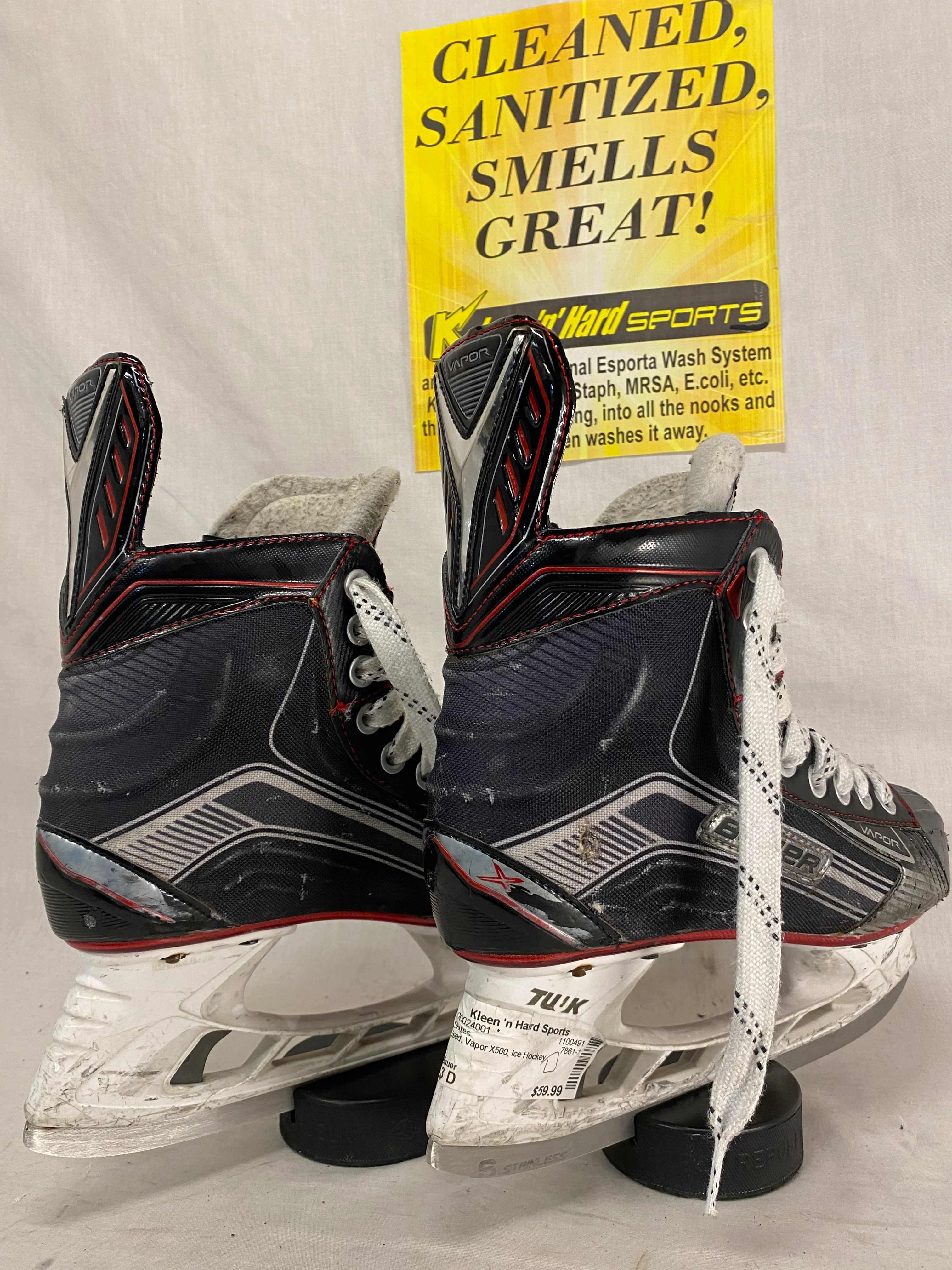 Used Bauer Vapor X500 Size 3 D Ice Hockey Skates - Image 7