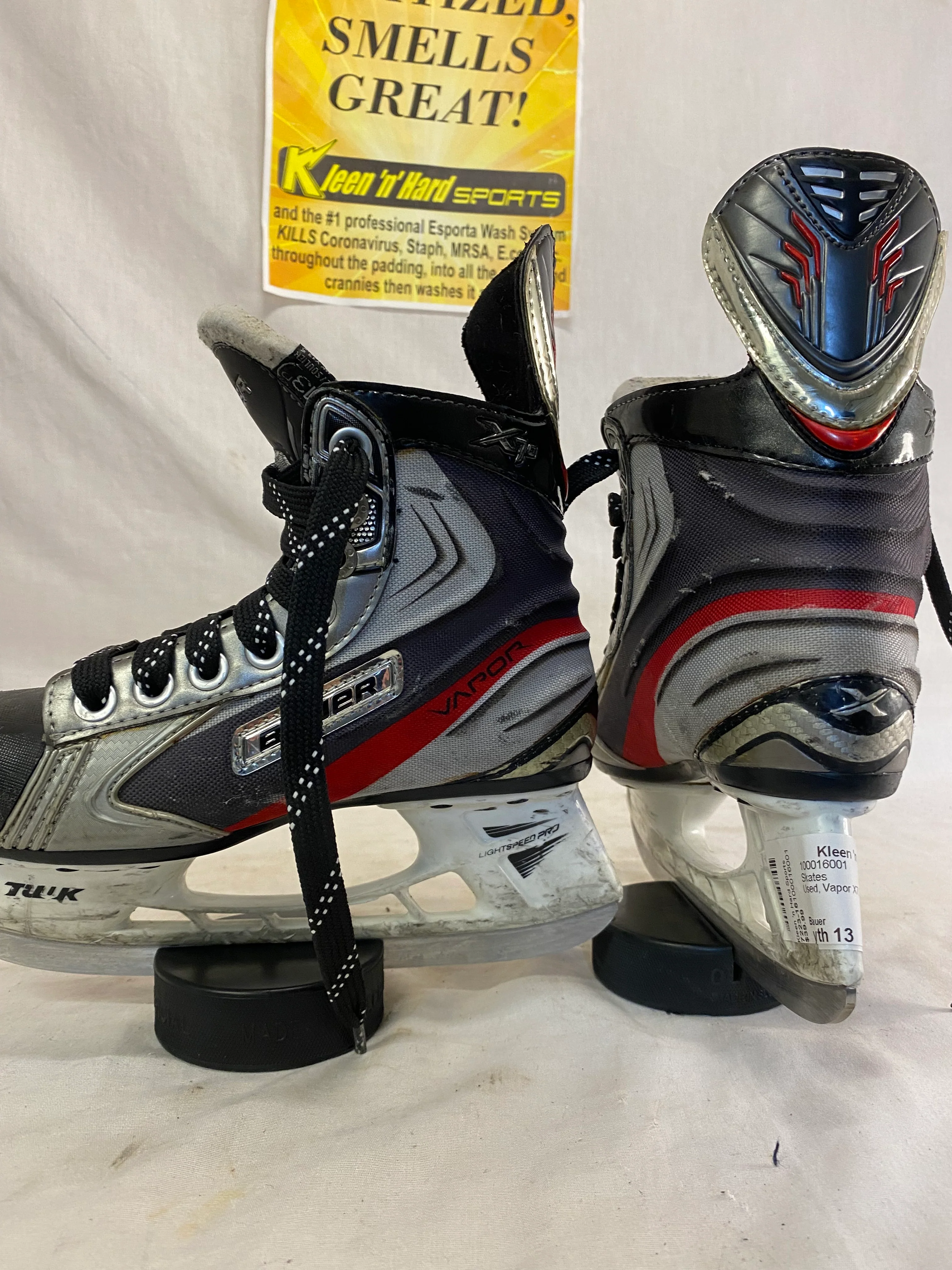 Used Bauer Vapor X7.0 Ice Hockey Size Yth 13 D Skates - Image 4