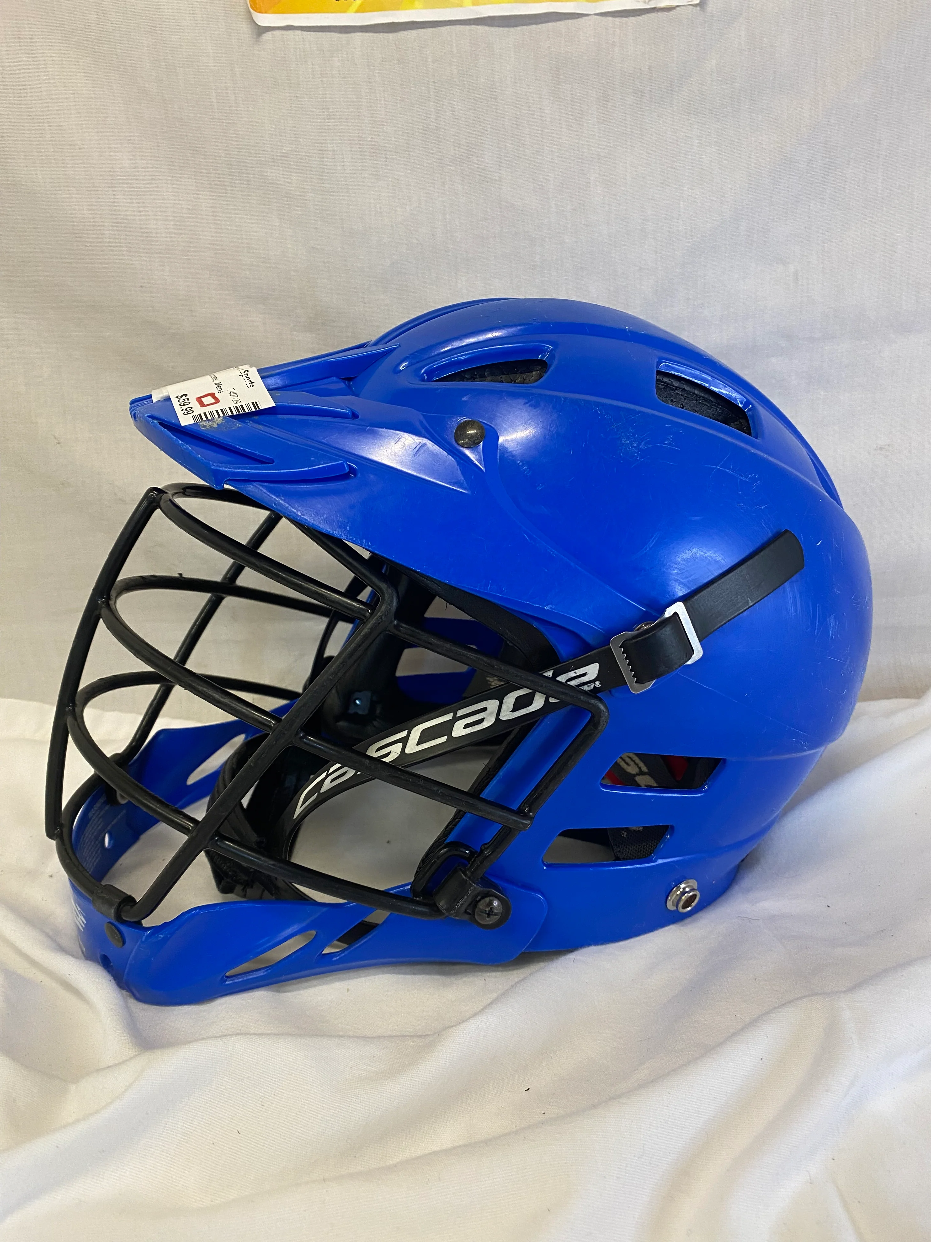 Used Cascade Size S Royal Blue Lacrosse Mens Helmet - Image 3