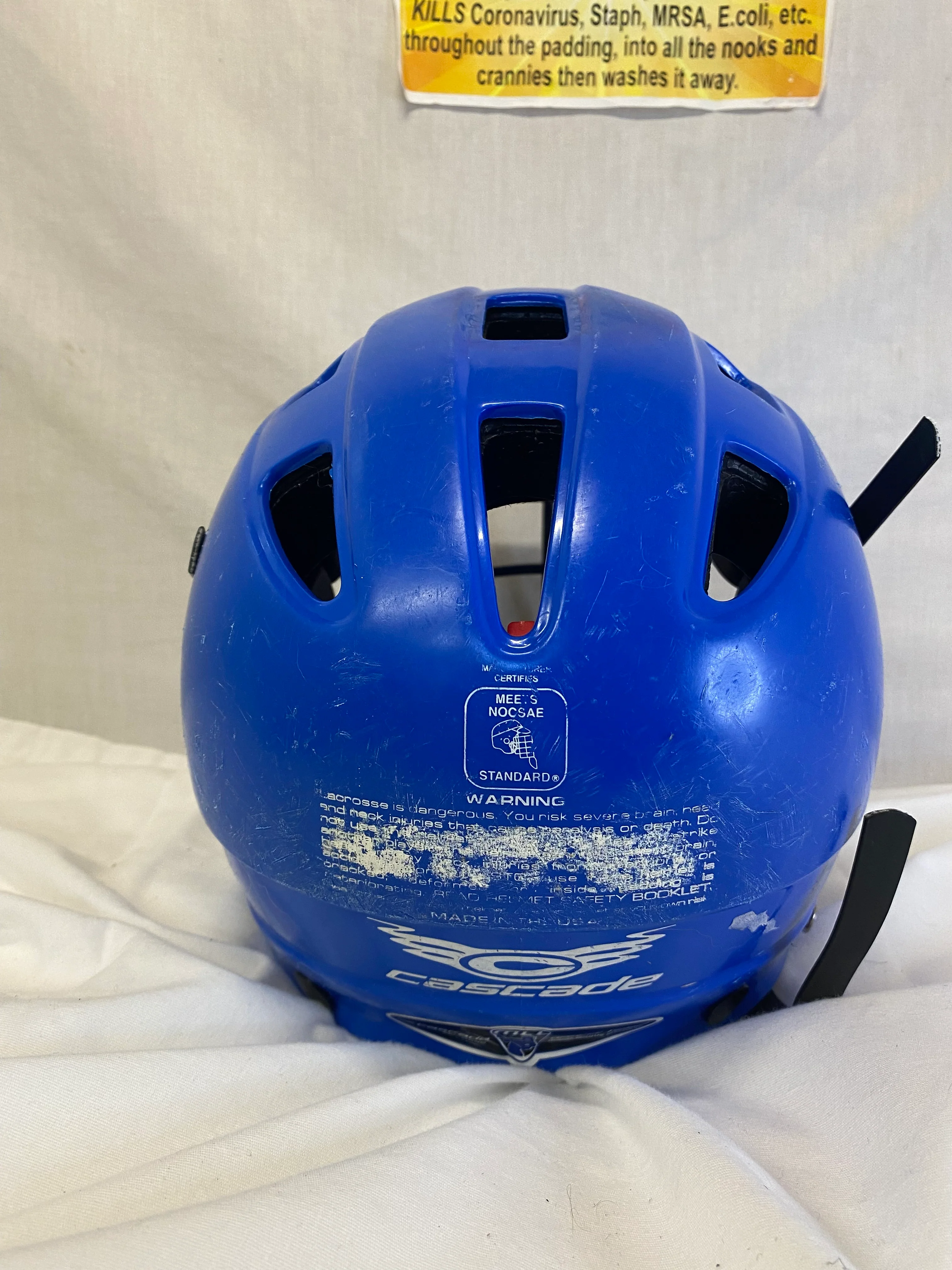 Used Cascade Size S Royal Blue Lacrosse Mens Helmet - Image 6