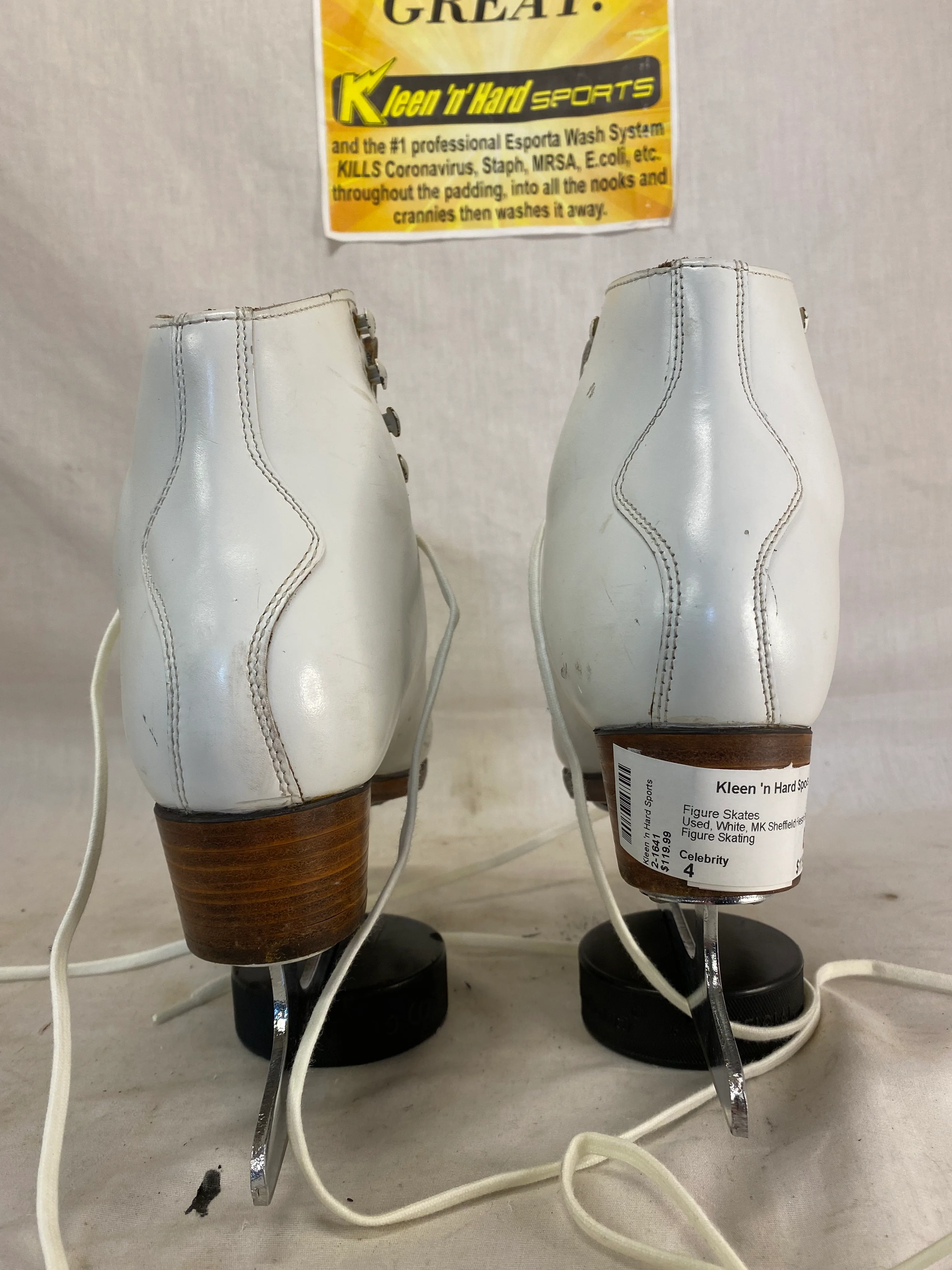 Used Celebrity White Size 4 Figure Skates MK Sheffield Fiesta Steel - Image 4