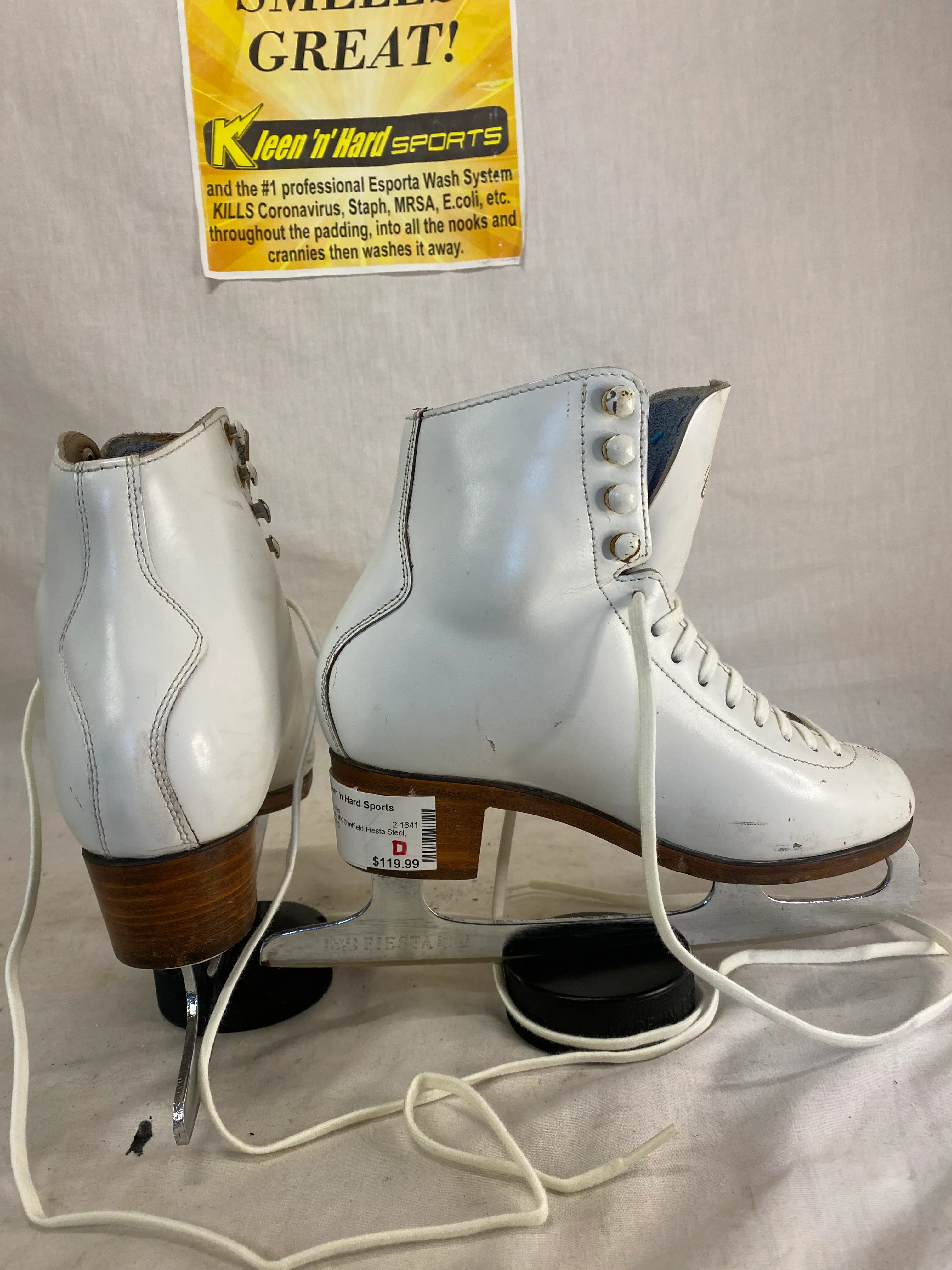 Used Celebrity White Size 4 Figure Skates MK Sheffield Fiesta Steel - Image 5