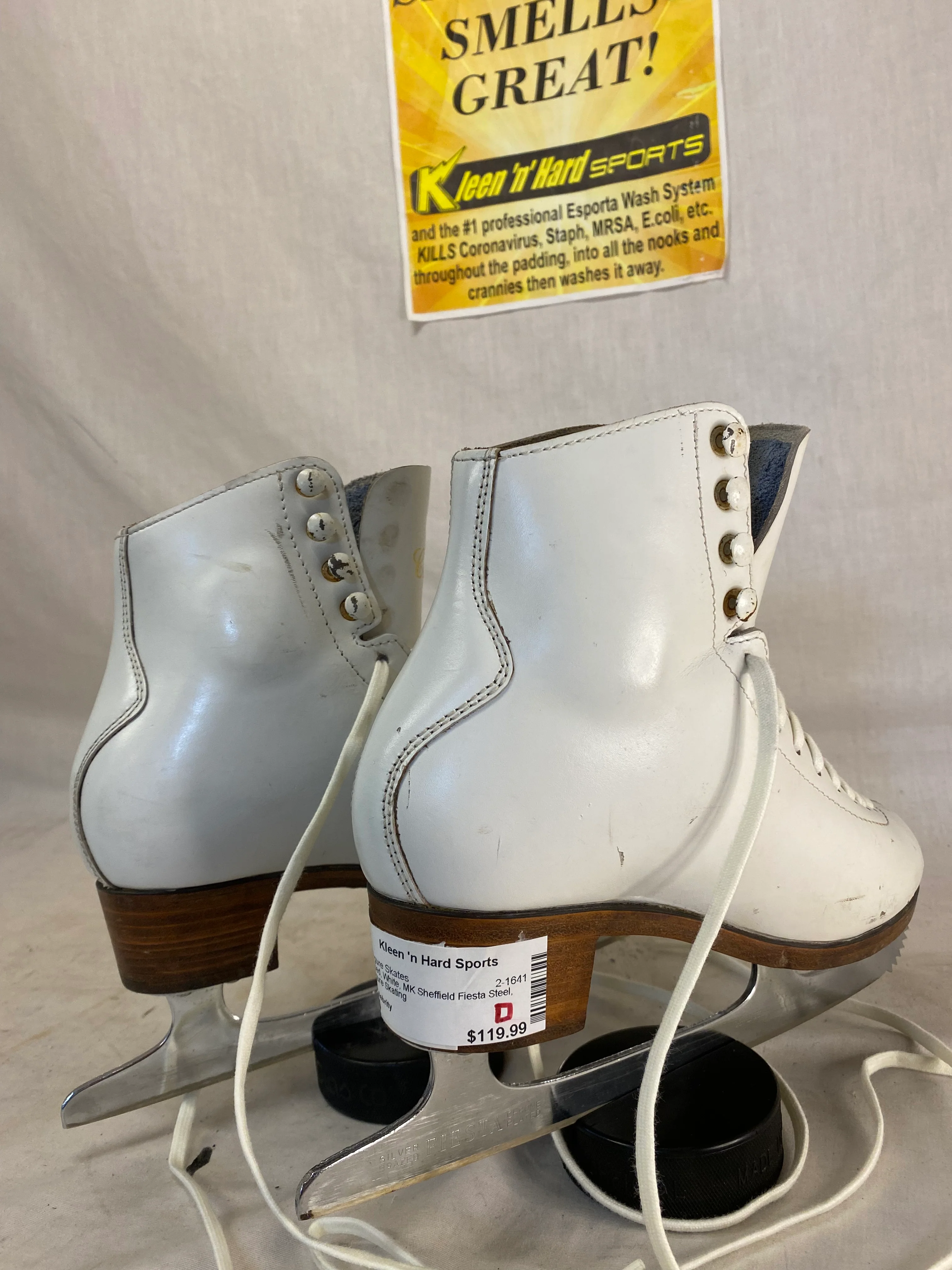 Used Celebrity White Size 4 Figure Skates MK Sheffield Fiesta Steel - Image 7