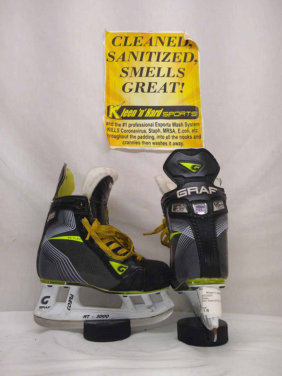 Used Graf Supra G7035 Size 1 R Ice Hockey Skates - Image 6