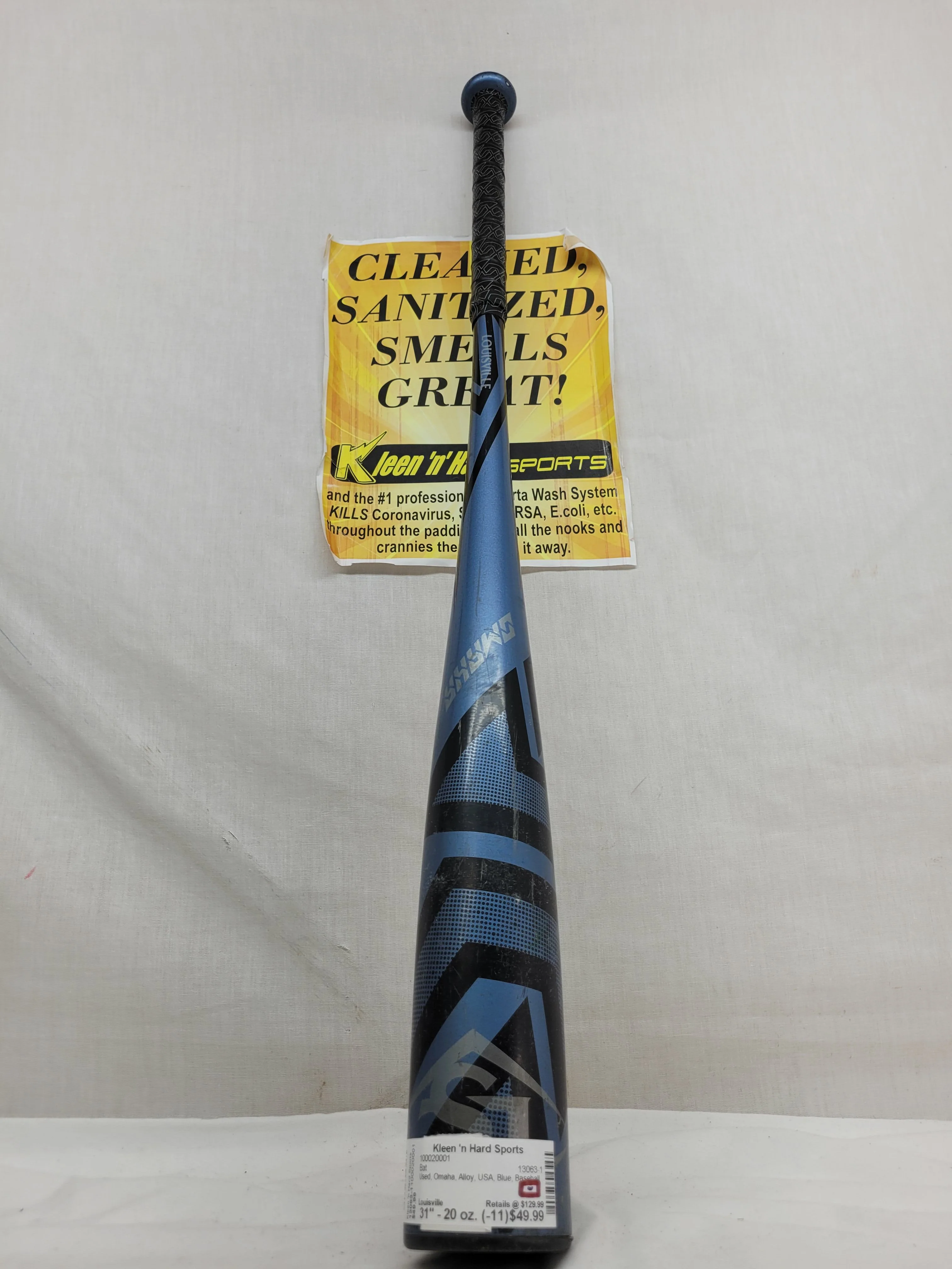 Used Louisville Omaha Bat Length-Wgt 31" - 20 oz. (-11) Alloy USA Blue Bat - Image 2
