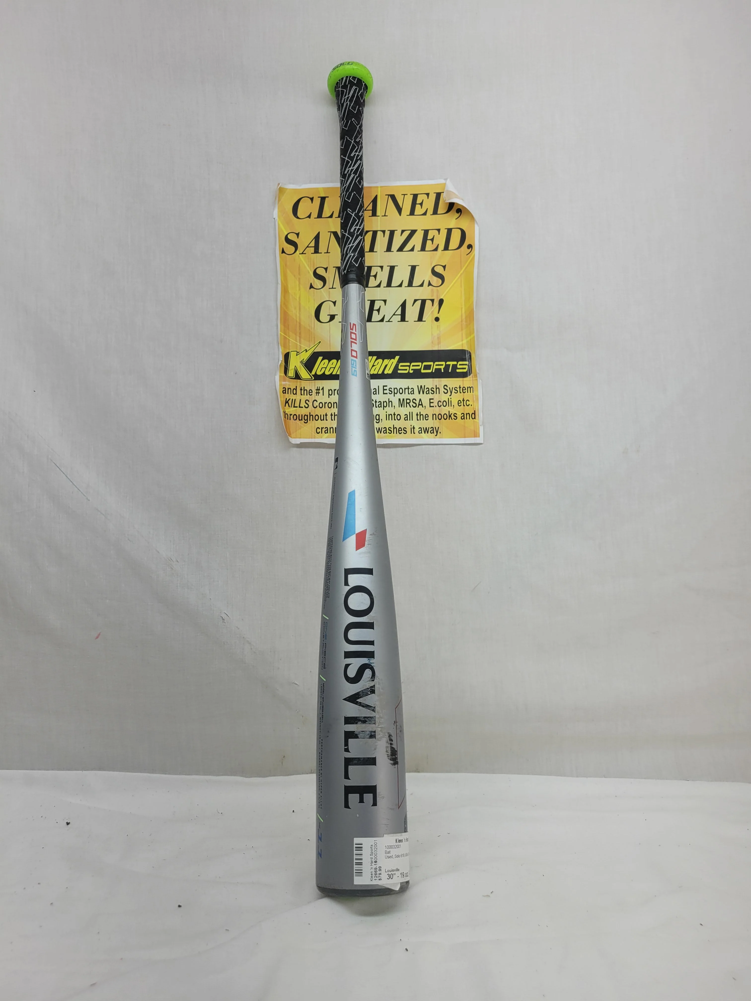 Used Louisville Solo 619 Bat Length-Wgt 30" - 19 oz. (-11) USA Gray Baseball Bat