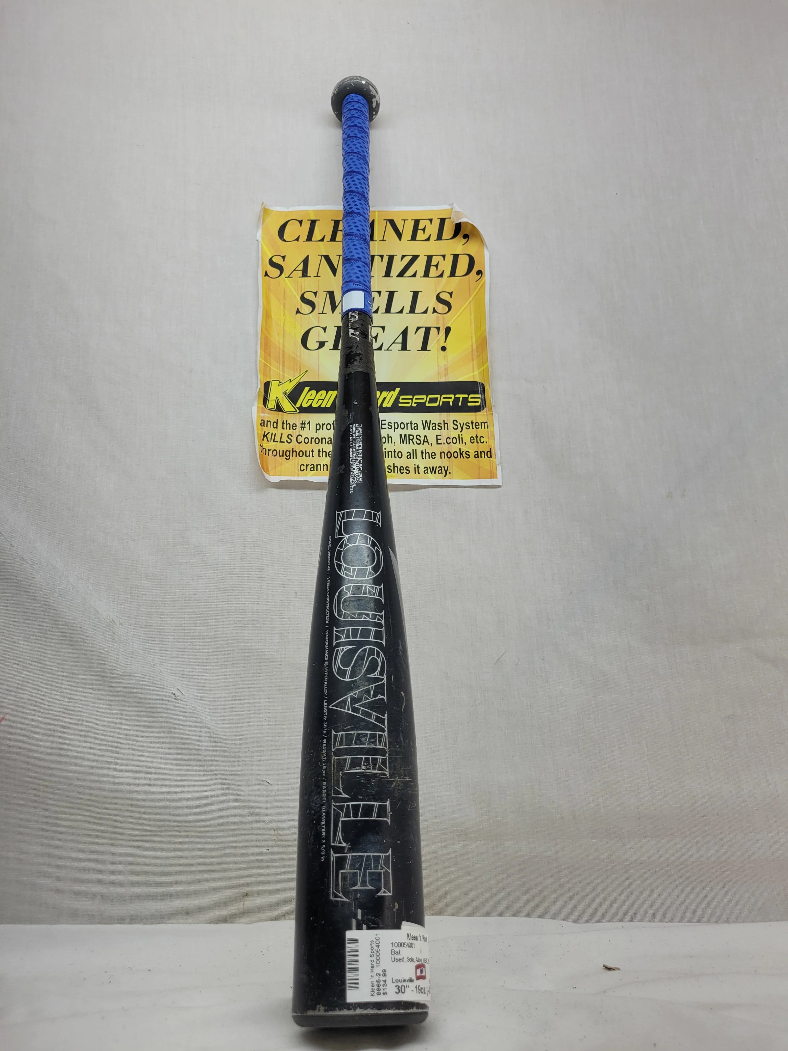 Used Louisville Solo Bat Length-Wgt 30" - 19oz (-11) Alloy USA Blue Baseball Bat