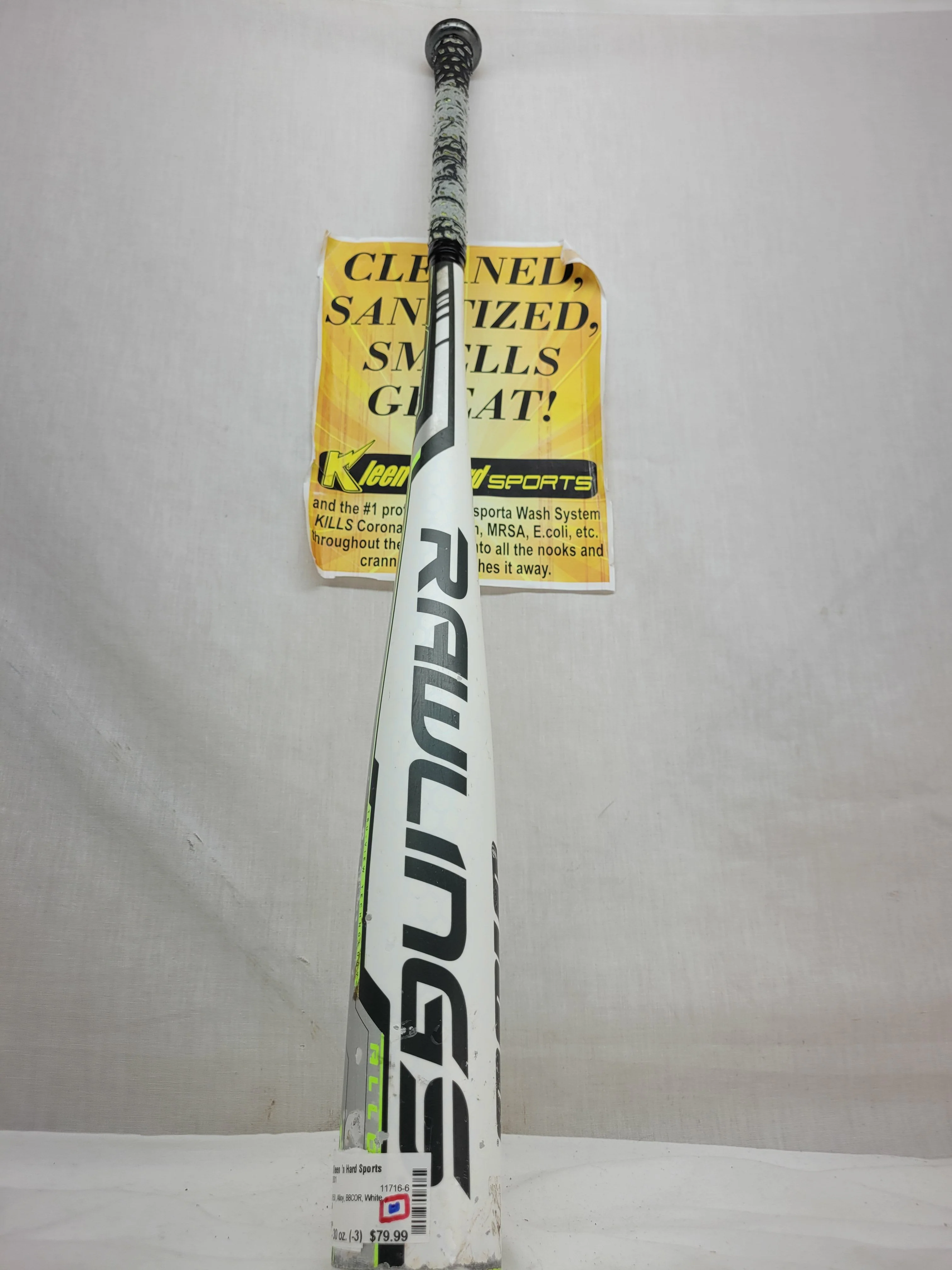 Used Rawlings 5150 Bat Length-Wgt 33" - 30 oz. (-3) Alloy BBCOR White Bat
