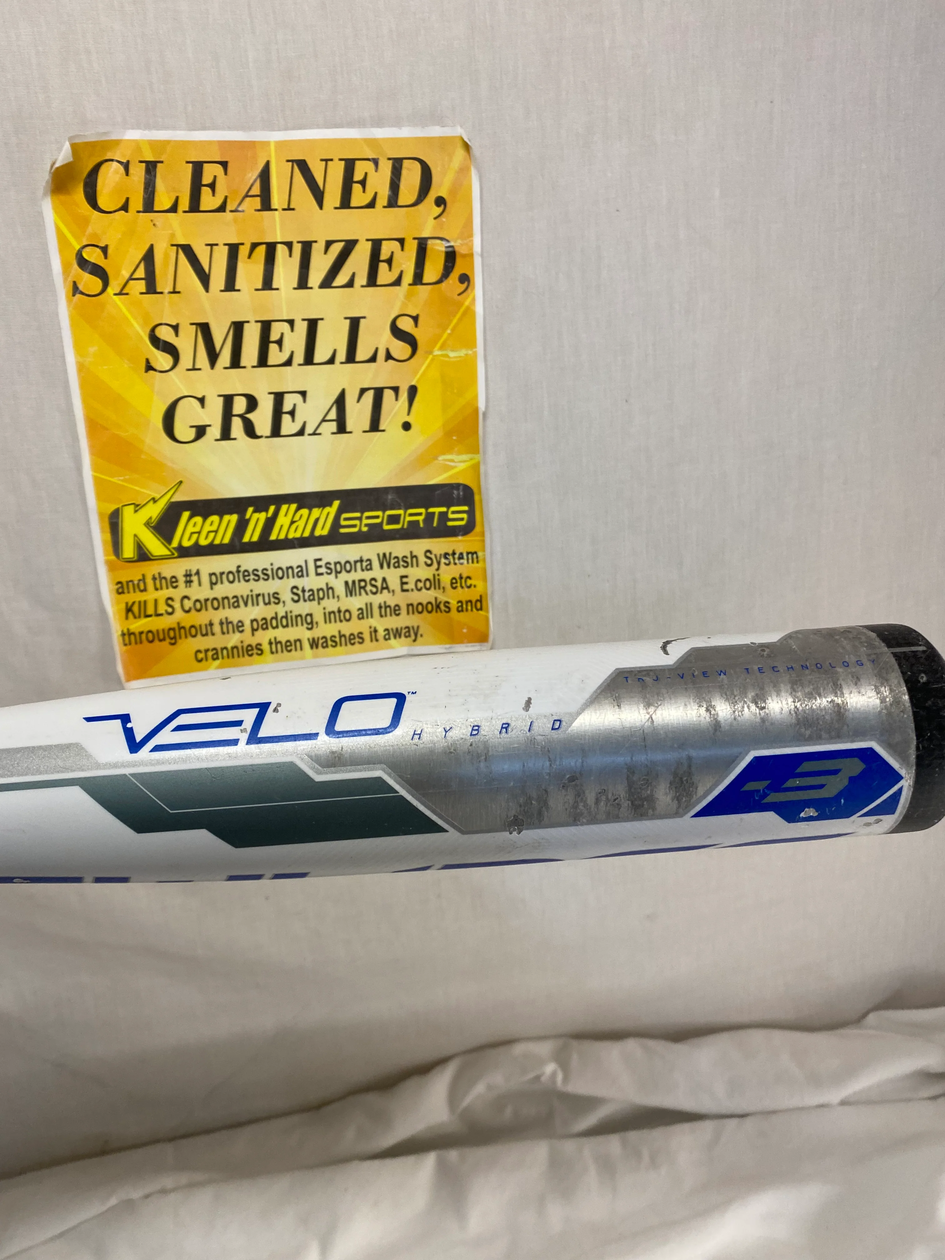 Used Rawlings Velo BB8V3 White L - W 33" - 30 oz. (-3) Hybrid BBCOR Baseball Bat - Image 5