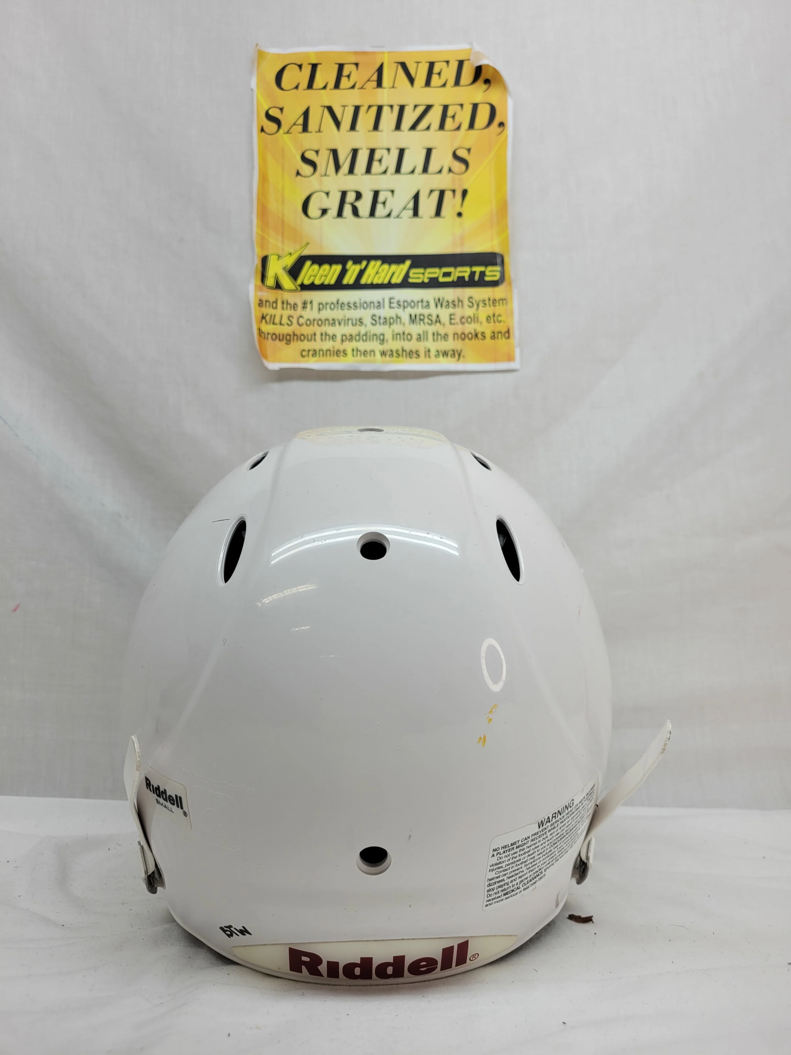 Used Ridell T981 Victor White Size Yth Football Helmet - Image 3