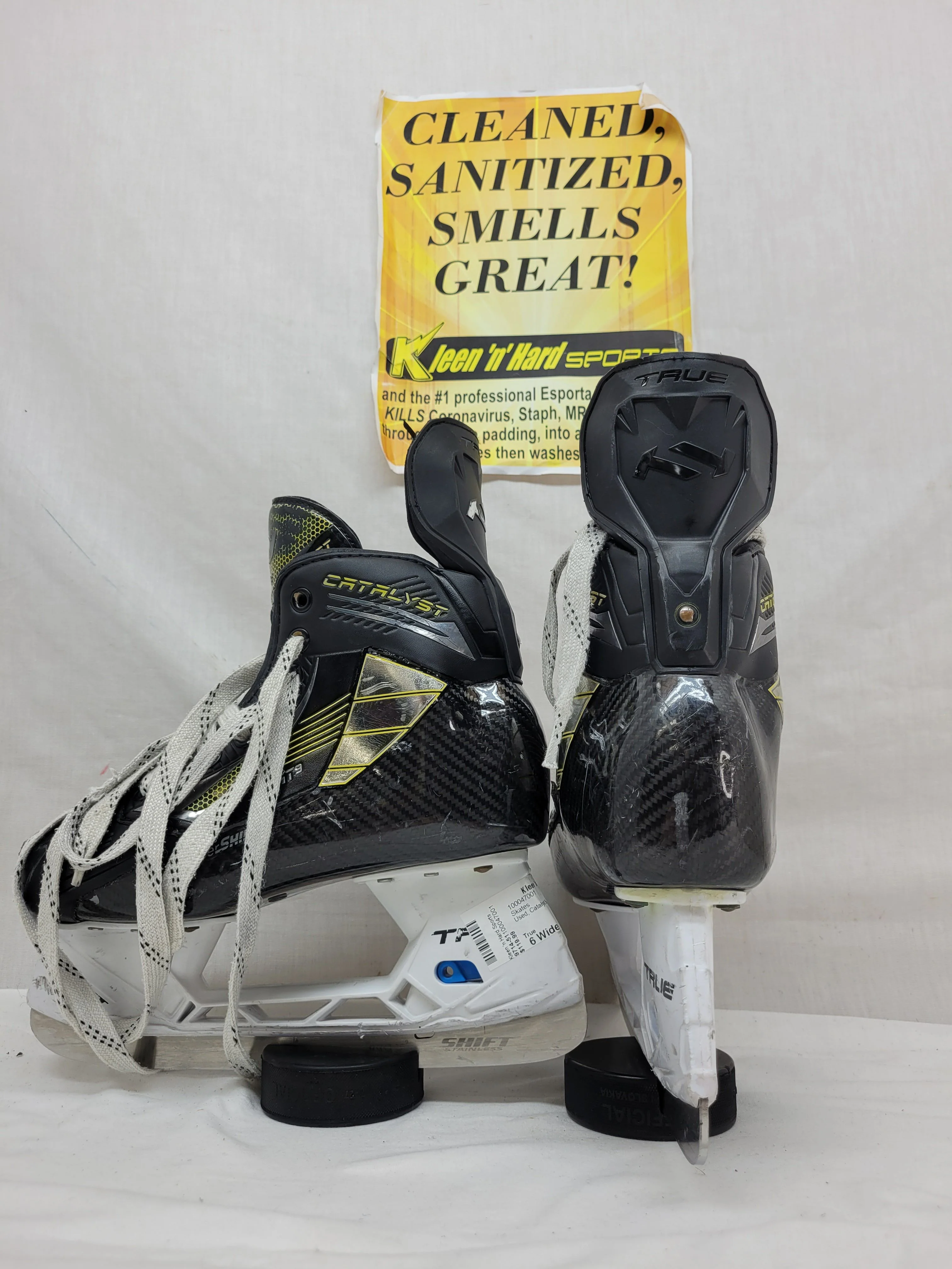 Used True Catalyst 9 Size 6 Wide Ice Hockey Skates - Image 7