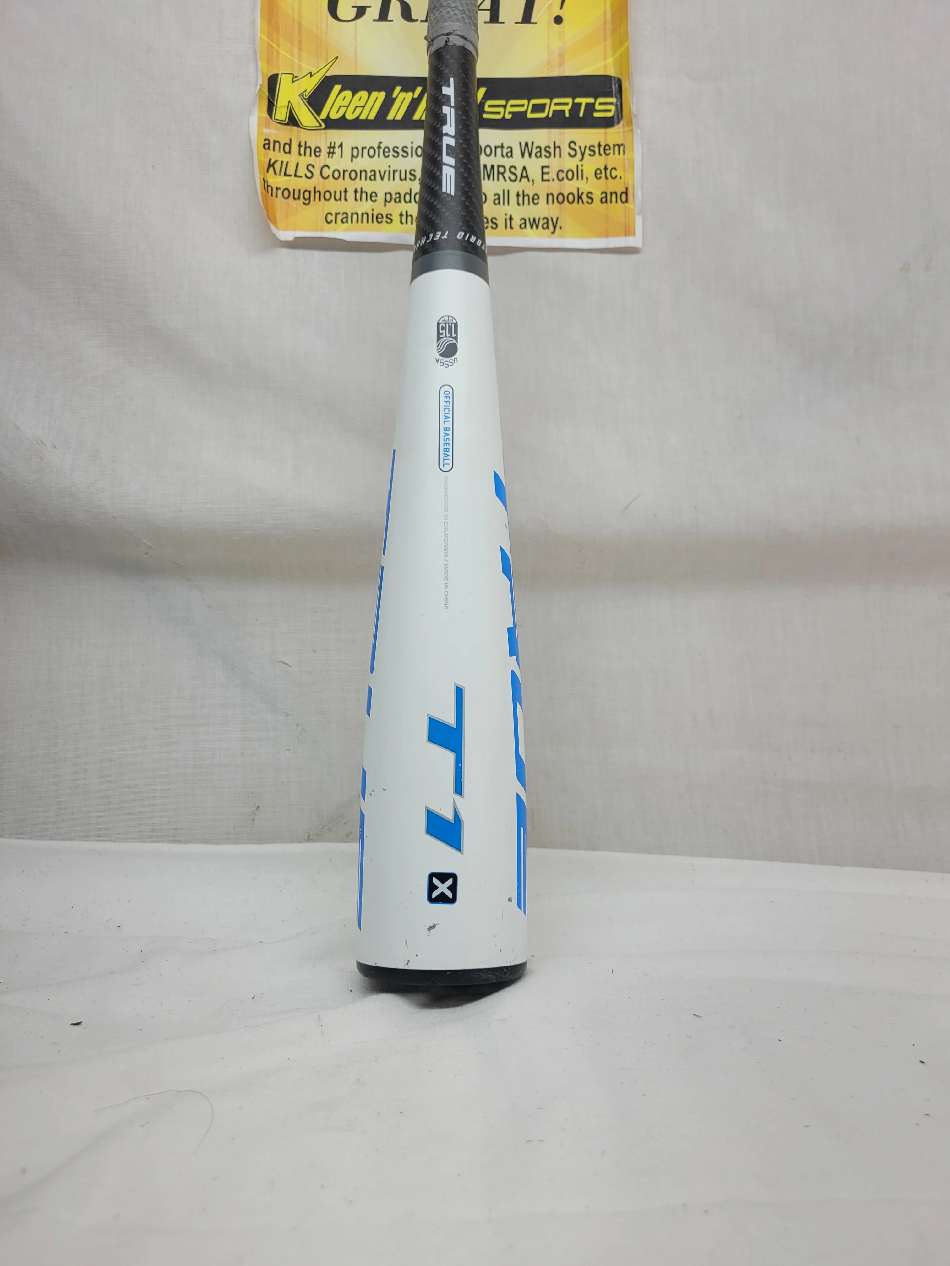 Used True T1 X Bat Length-Wgt 27.5" - 17.5 oz (-10) White Blue Baseball Bat - Image 3